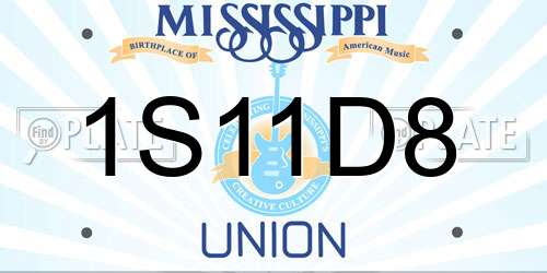 1S11D8 Mississippi License Plate