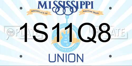 1S11Q8 Mississippi License Plate