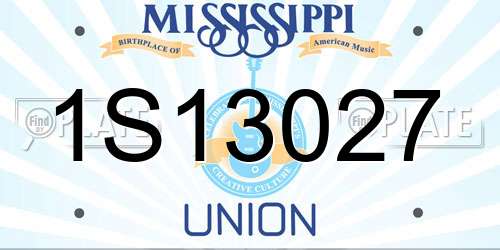 1S13027 Mississippi License Plate