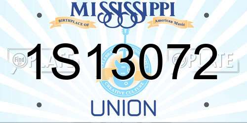 1S13072 Mississippi License Plate
