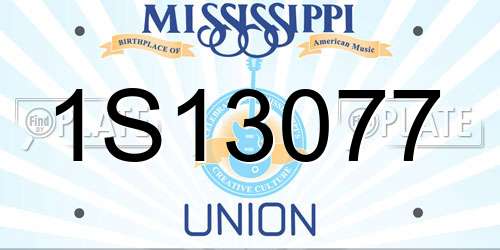1S13077 Mississippi License Plate