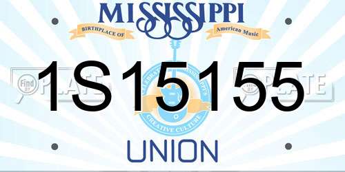 1S15155 Mississippi License Plate