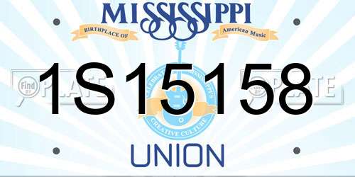 1S15158 Mississippi License Plate
