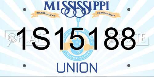 1S15188 Mississippi License Plate