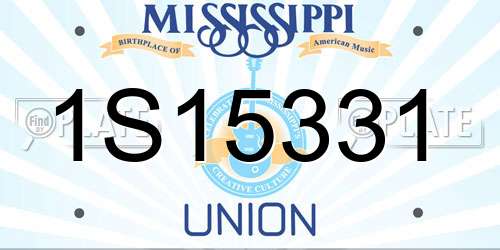 1S15331 Mississippi License Plate