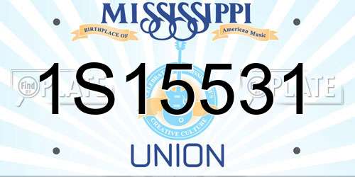 1S15531 Mississippi License Plate