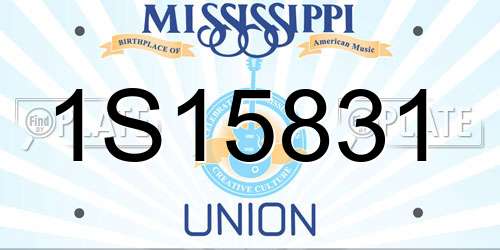 1S15831 Mississippi License Plate