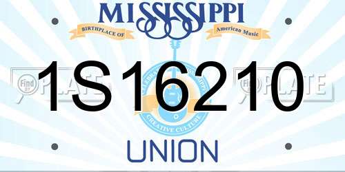 1S16210 Mississippi License Plate