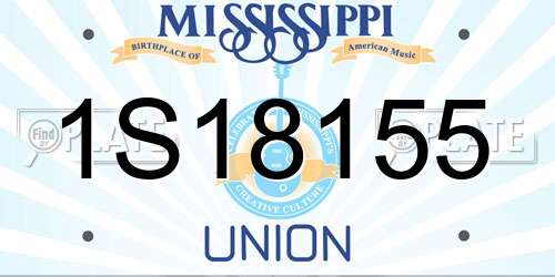 1S18155 Mississippi License Plate