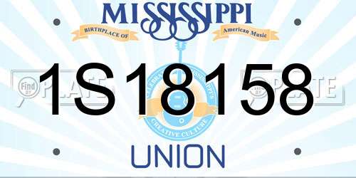 1S18158 Mississippi License Plate