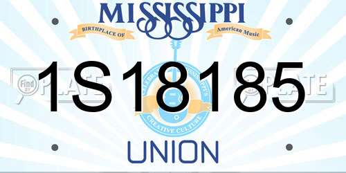 1S18185 Mississippi License Plate
