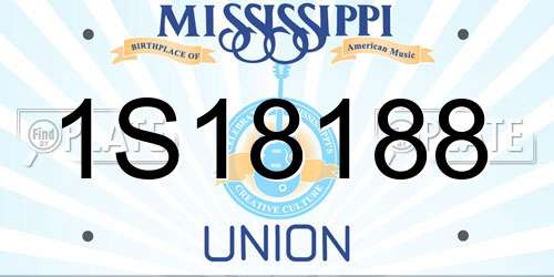 1S18188 Mississippi License Plate