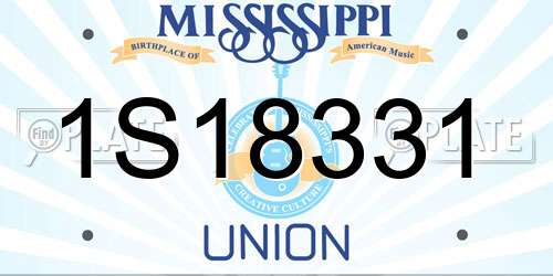 1S18331 Mississippi License Plate