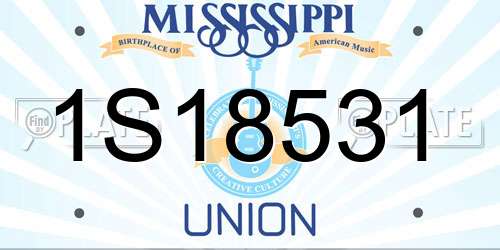 1S18531 Mississippi License Plate