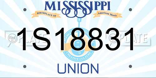 1S18831 Mississippi License Plate