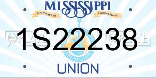 1S22238 Mississippi License Plate
