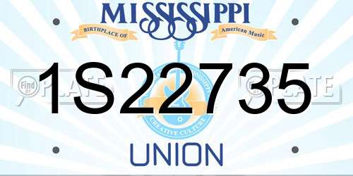 1S22735 Mississippi License Plate