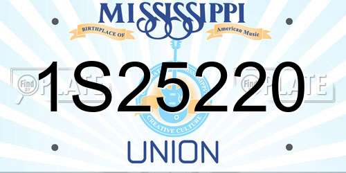 1S25220 Mississippi License Plate
