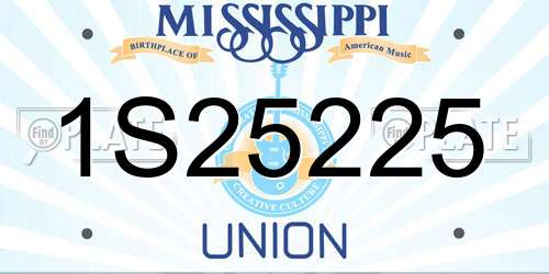1S25225 Mississippi License Plate