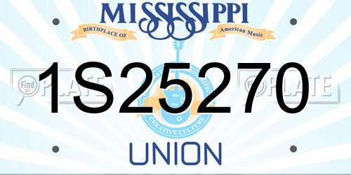 1S25270 Mississippi License Plate
