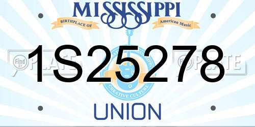 1S25278 Mississippi License Plate