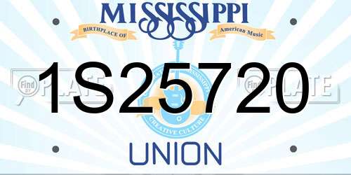 1S25720 Mississippi License Plate