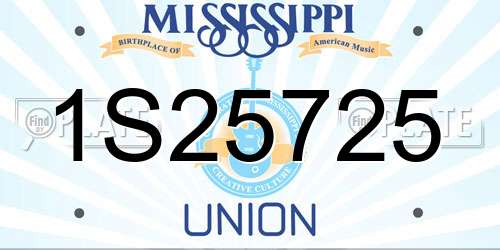 1S25725 Mississippi License Plate