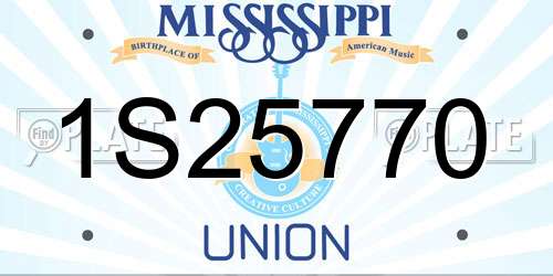1S25770 Mississippi License Plate
