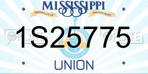 1S25775 Mississippi License Plate