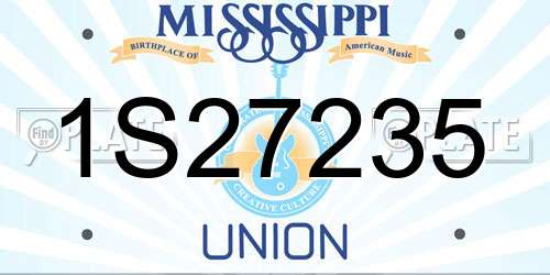 1S27235 Mississippi License Plate