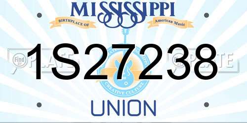1S27238 Mississippi License Plate