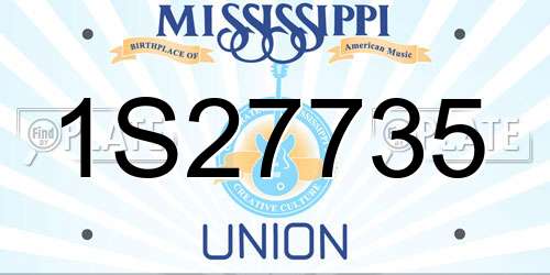 1S27735 Mississippi License Plate