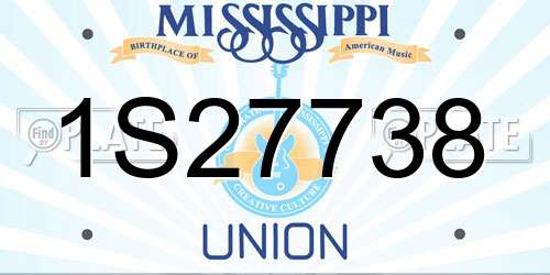 1S27738 Mississippi License Plate