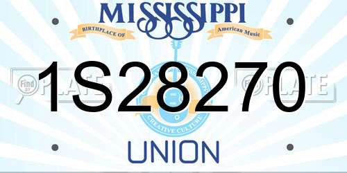 1S28270 Mississippi License Plate
