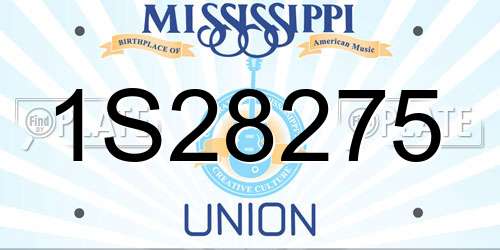 1S28275 Mississippi License Plate