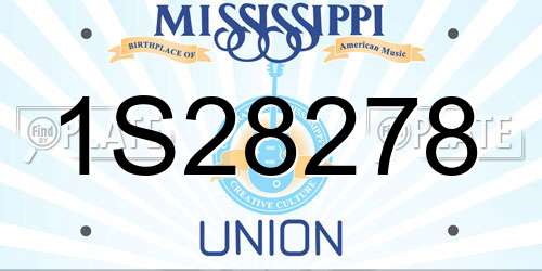 1S28278 Mississippi License Plate