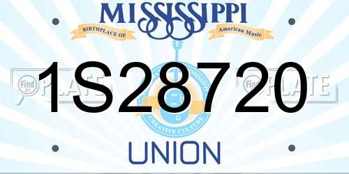 1S28720 Mississippi License Plate