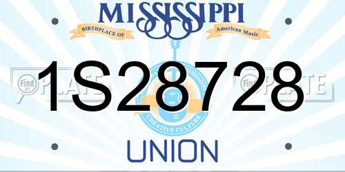 1S28728 Mississippi License Plate