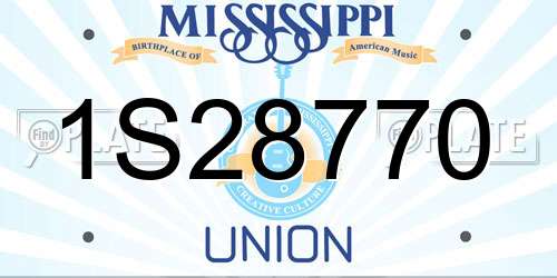 1S28770 Mississippi License Plate