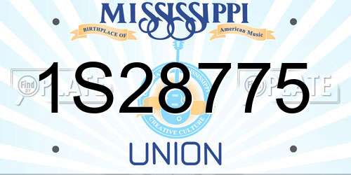 1S28775 Mississippi License Plate