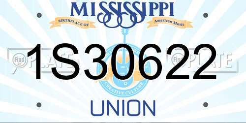 1S30622 Mississippi License Plate