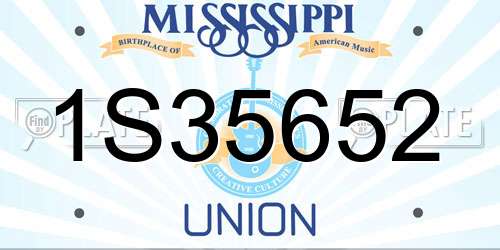 1S35652 Mississippi License Plate