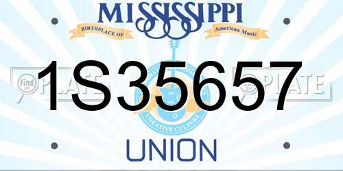 1S35657 Mississippi License Plate