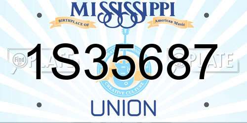 1S35687 Mississippi License Plate