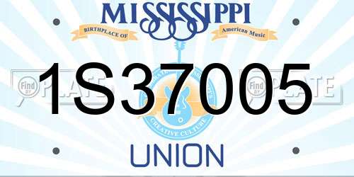 1S37005 Mississippi License Plate