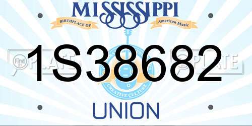 1S38682 Mississippi License Plate