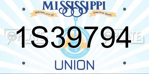 1S39794 Mississippi License Plate
