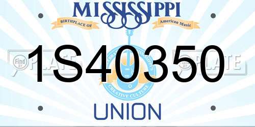 1S40350 Mississippi License Plate