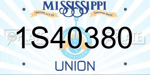 1S40380 Mississippi License Plate
