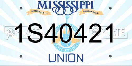 1S40421 Mississippi License Plate